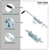 Verrou Porte Extérieur - Verrou Portail - Acier Galvanisé - 420 mm - Argent - Loquet à Ressort - Poignée Caoutchouc KOTARBAU