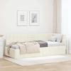 Corner Bed Frame with Headboard Cream 80 Cm X 200 Cm Velvet
