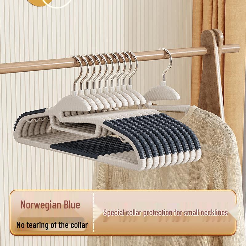 Dual-Position Non-Slip Collar-Protecting Plastic Drying Rack and Clothes Hanger for Home & Dorm Storage
