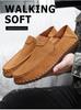 Men's Autumn Suede Hand-stitched Slip-on Loafers: Lightweight & Breathable Low-top Driving Shoes