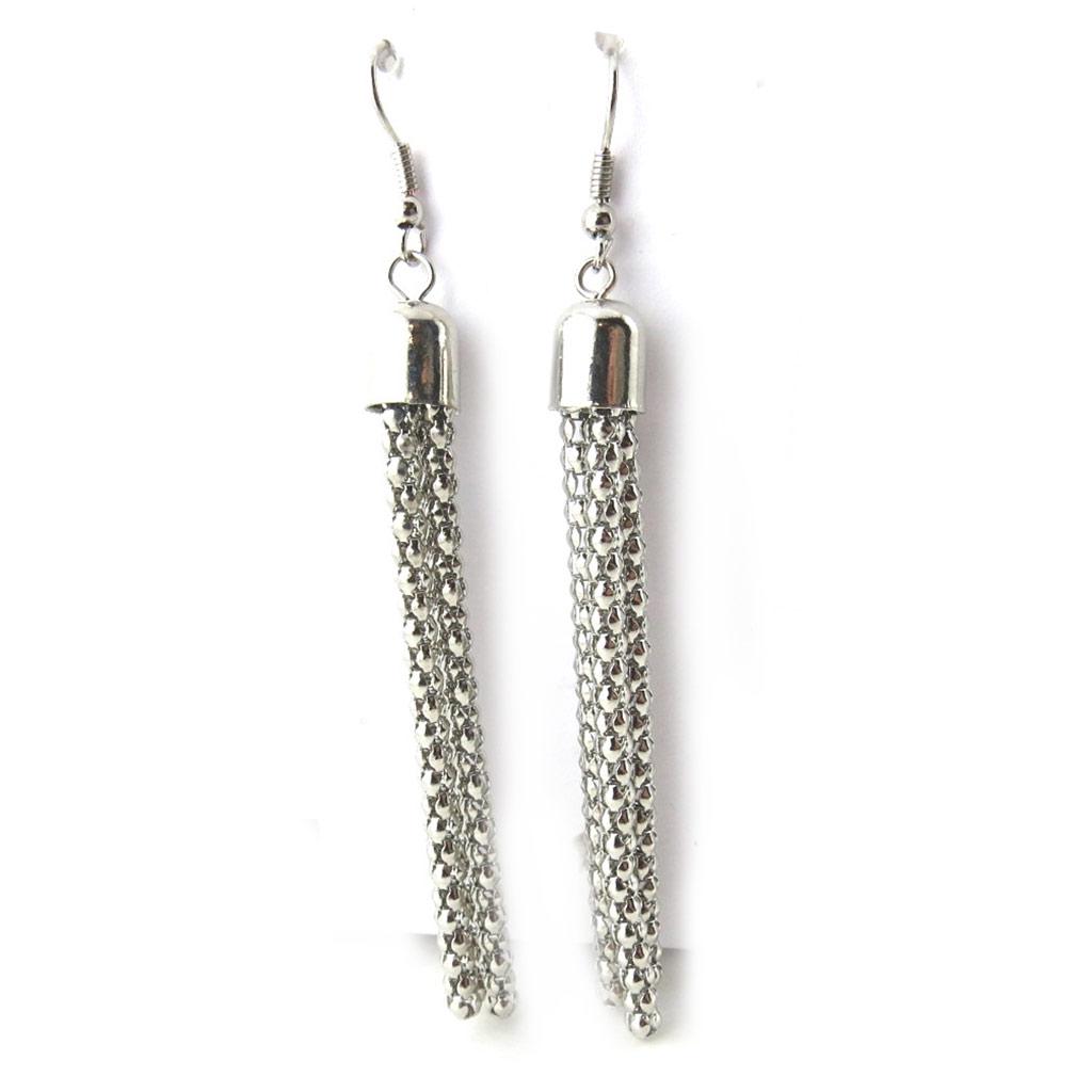 Les Trésors De Lily [N1104] - Silver 'Choreography' Designer Earrings (geometric)