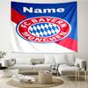 Custom Name Bayern Munich Print Tapestry, Backdrop, Easy Setup, Ideal for Bedroom, Office & Living Room, with Aesthetic Wall Hanging Decor.