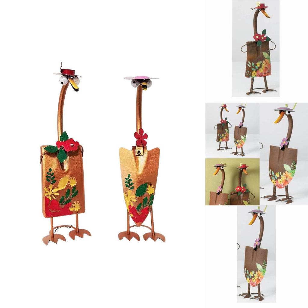 Garden Ornament Duck Art Shovel Sculpture Outdoor Landscape Decoration Gift