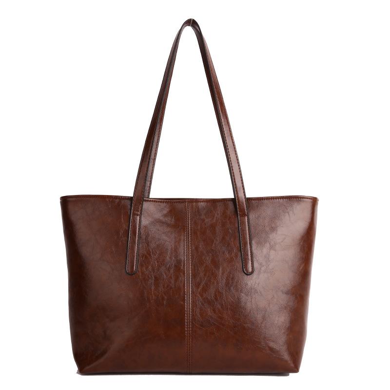 Retro Large Bag Women's Fashion Simple Shoulder Handbag Large Capacity Underarm Tote Bag