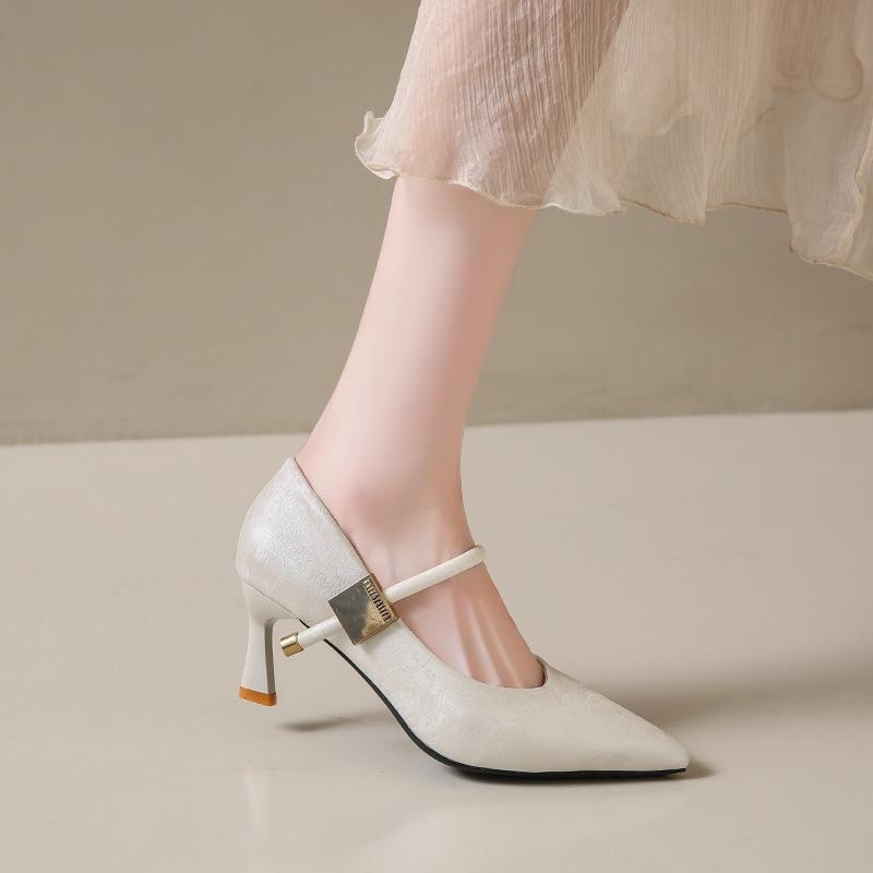Elegant Woman Heeled Shoes 2026 New Outdoor Slip on Women's High Heels Pointed Toe Thin Heels Fashion Party Dress Pumps Female