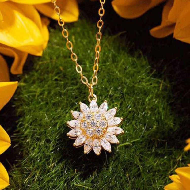 Zircon Necklace Can Be Turned Pendant Clavicle Chain Campus Style Simple Jewelry