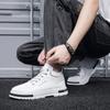 Trendy Men Black Sports Comfortable Low Top Casual Flat Bottom Wear-resistant Outdoor Hiking Lace Up Work Shoes Platform Boots
