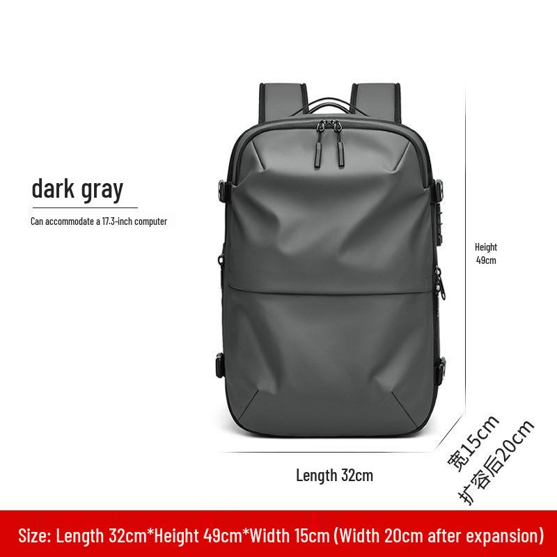 Expandable Waterproof Compression Backpack - Large Capacity, Functional Laptop Bag for Business Travel