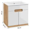 Wall-hung Bathroom Cabinet with Washbasin, Craft Oak, 50 Cm, Ronda New