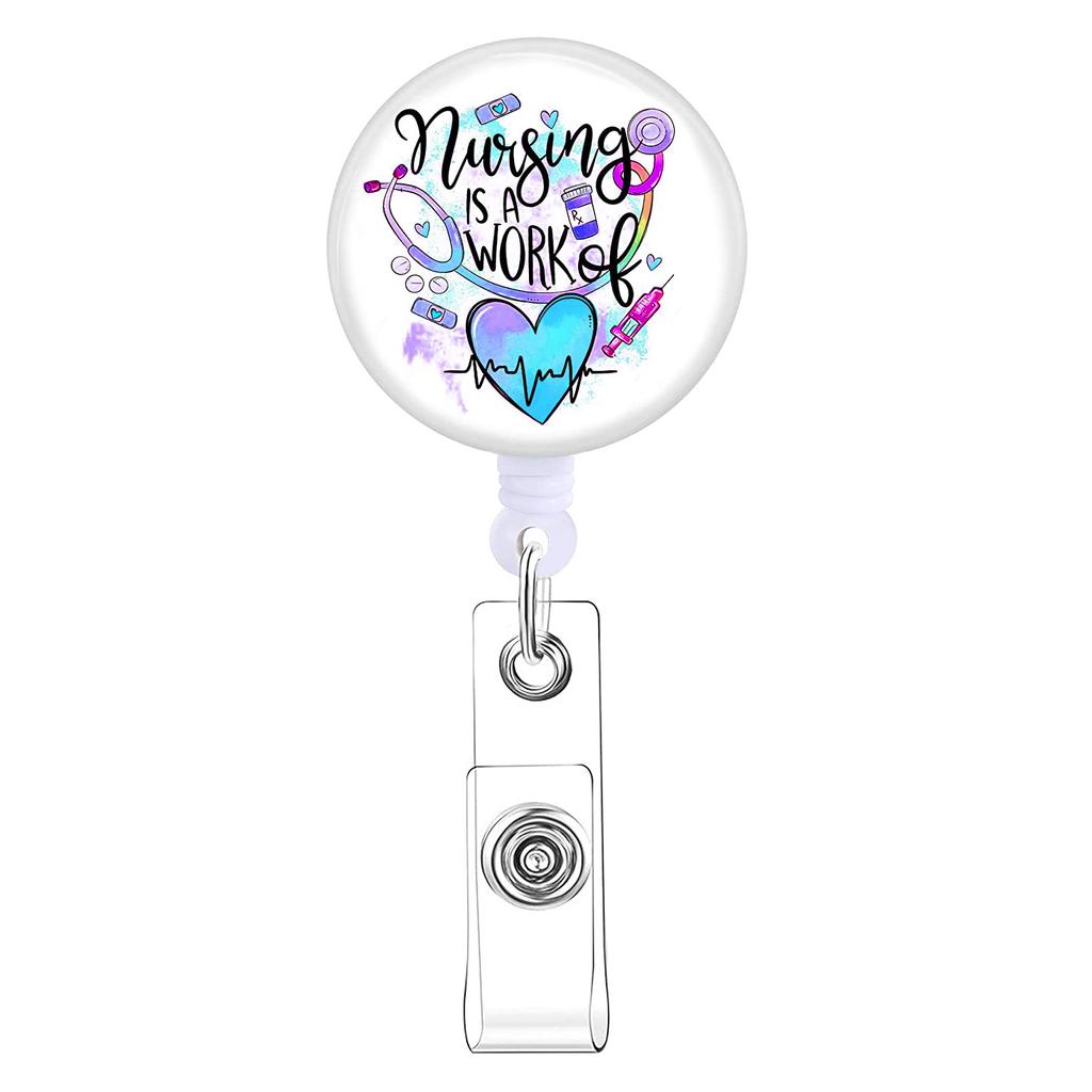 Uttrekkbar ID Navneskilt Spole for leger Sykepleiere Arbeidskortholder Tilbehør Medisinske arbeidere Pass Personal Ansattes kortklips