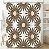 Elegante Tenda da Doccia Floreale con Design Nero, Bianco, Rosa e Oro Ideale per l'Arredo del Bagno