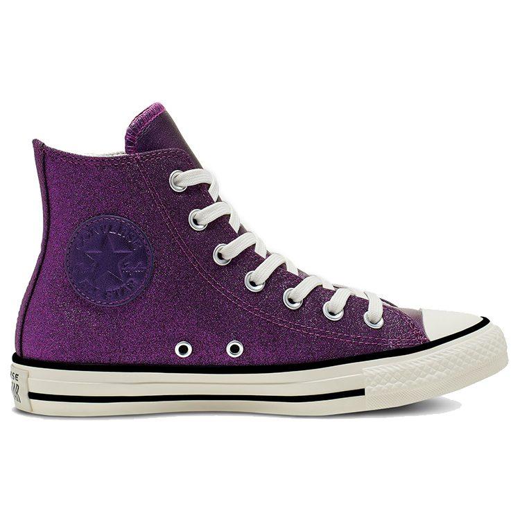 Converse Lesklé kovy Chuck Taylor All StarVysoké kožené fialové Dámské 565824C