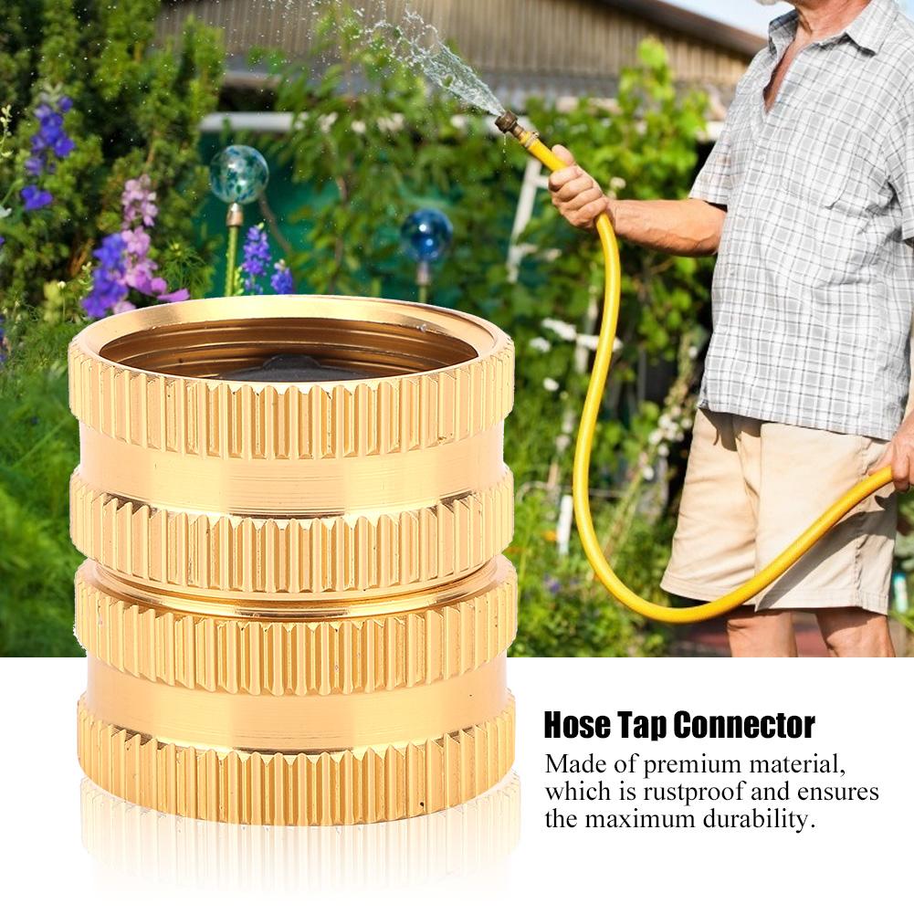 3 4  Brass Hose Tap Connector Threaded Garden Water Pipe Adaptor with Gasket