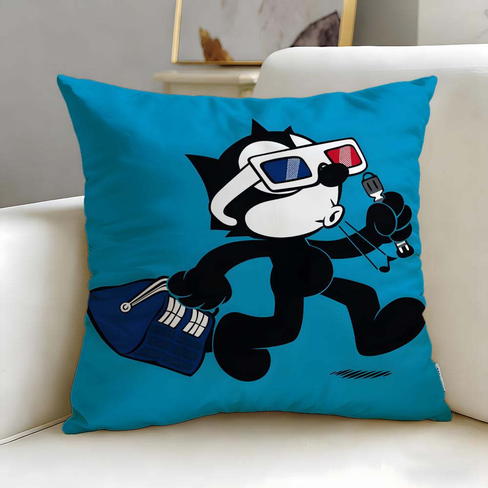 Federa Cuscino Classica Cartone Animato Felix Il Gatto Morbida e Facile da Lavare – Versatile Per Divano, Letto, Viaggio E Ufficio