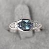 Huitan Blue/White Cubic Zirconia Rings for Women Creative Engagement Wedding Band Accessories Temperament Elegant Lady Jewelry