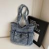 Denim Tasche Damen Pendler Große Kapazität Achseltasche Tragetasche Schultertasche