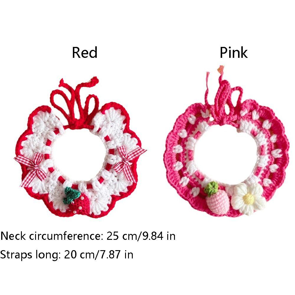 Sweet Flower Pet Scarf Bib Adjustable Cat Woven Bib Cute Pet Cat Necklaces  Photo Shoots