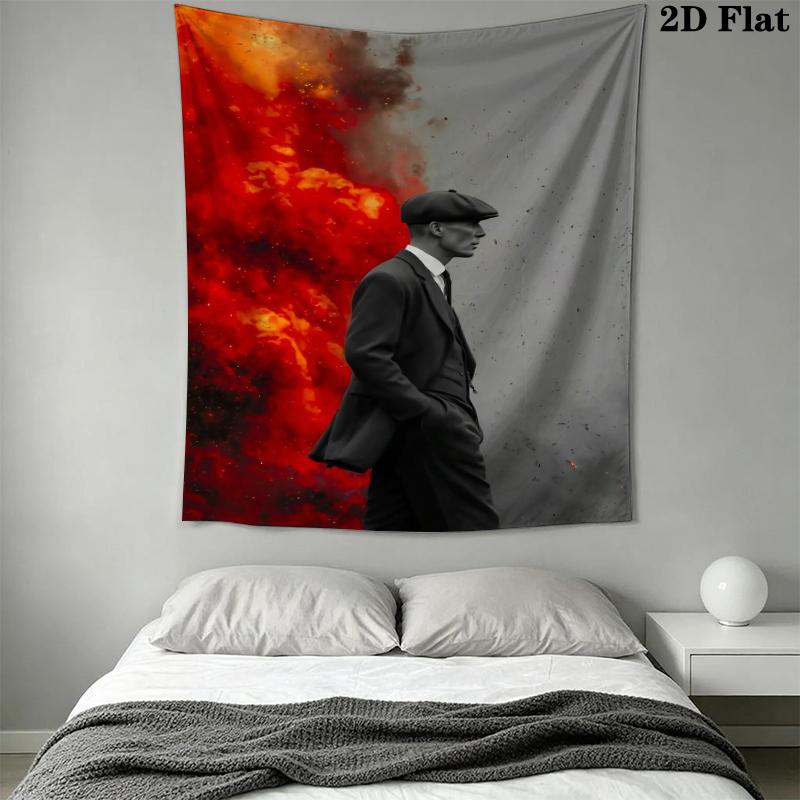 Thomas Shelby Wall Tapestry Aesthetic Wall Hanging Printed Fabric Blanket Decorative Tapestries for Bedroom Living Room Home Decor