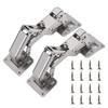 2PCS Adjustable Concealed Hinges For Cabinet Doors, 175° Opening Angle With Screws Stainless Steel Mounting Hardware