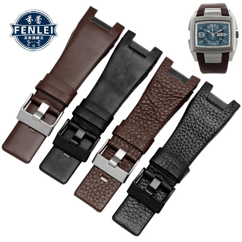 Echtes Lederarmband für Diesel DZ1216 DZ1273 DZ4246 DZ4247DZ287 Kerbe Armband Herren-Uhrenarmbänder Armbanduhren 32×17MM Armband