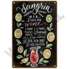 Metal Sign Vintage Tin Sign Decorations Gin  Tonic Cocktail Plate Decorative Poster Plaque Retro Bar Kitchen Home Wall Decor