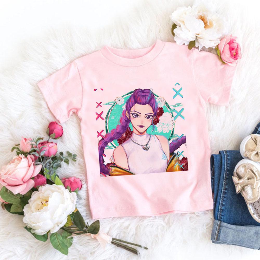 Kids' T-shirt K-Pop 'Demon Slayer' Print 2025 Movie Crew Neck Girls' Cartoon Short Sleeve Summer Baby Fashion Casual Top