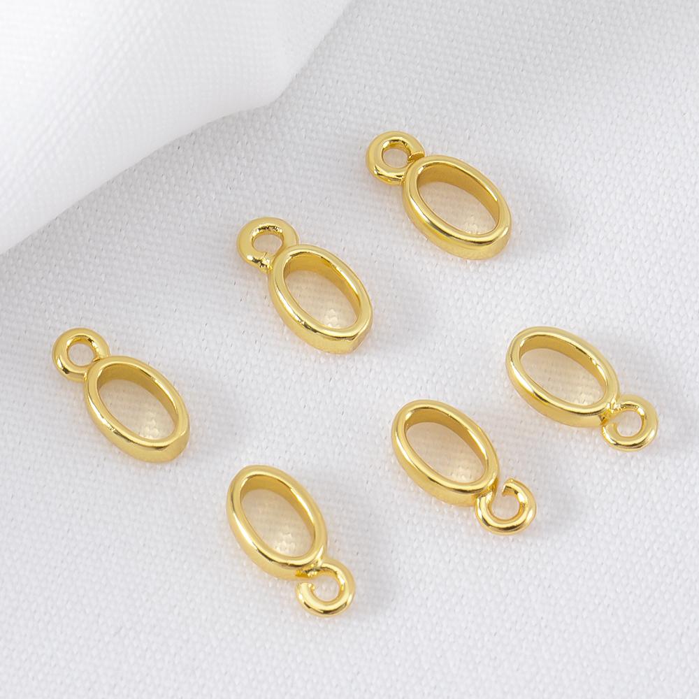 

10pcs 20pcs 18K Gold Plated Oval Bail Connectors for Jewelry Pendant Small Bails DIY Necklaces Making Accessories Pendant Holder 10PCS