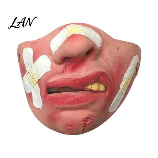 Funny Character Masque for Adults Latex Halloween Half Face Adults, Scary Horror Party Humorous Photo Booth Props with Elastic Strap Cosplay, Carnival