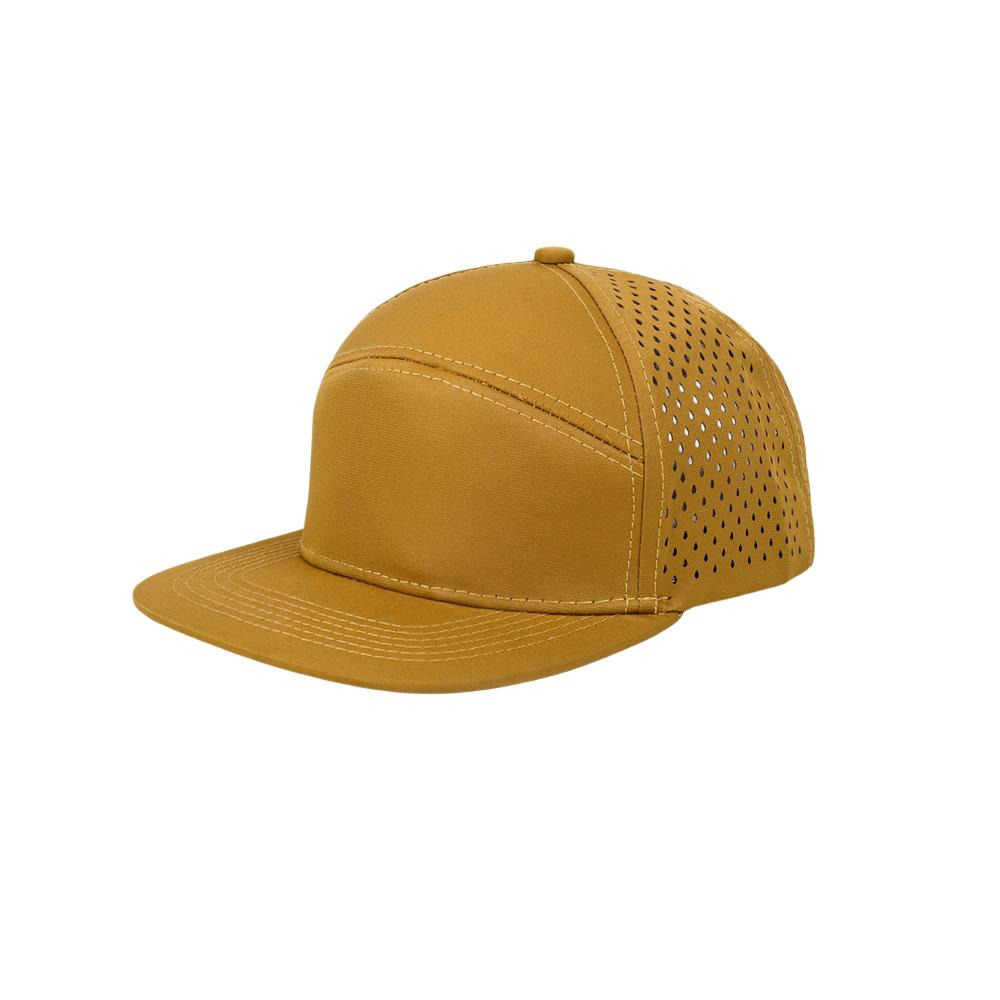 

Men Women Breathable Perforated Flat Brim Cap Quick Dry UV Protection Adjustable Outdoor Hiking Running Sun Hat 54-59 імбирний