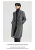 Men's Long Double-Breasted Double-Sided Wool Coat for Autumn/Winter