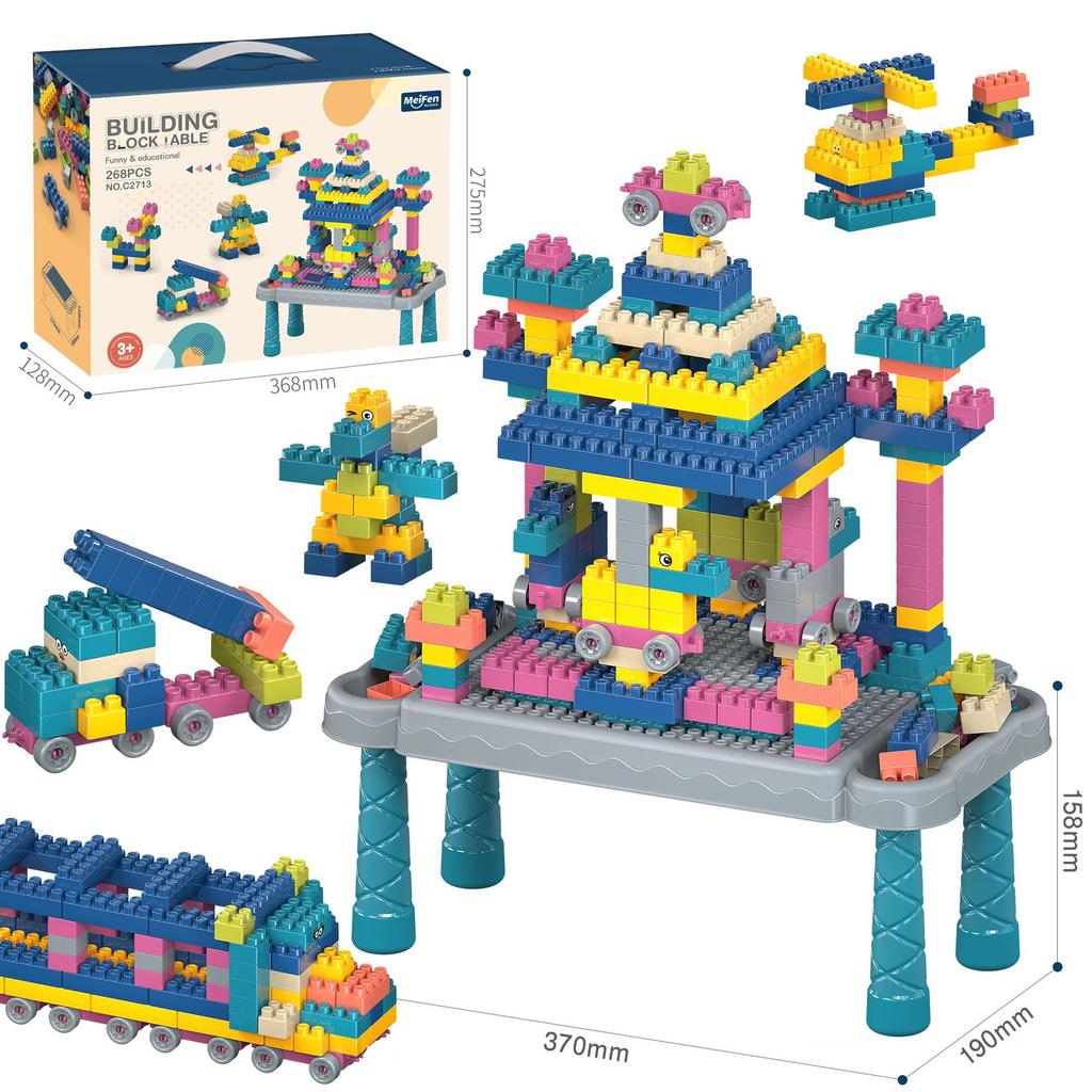 Children'S Building Block Table Set Diy Assembled Educational Toys