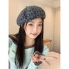 Autumn Winter New Leopard Print Knitted Beret Women Daily Wear Travel Shopping Korean Style Retro Fashion All-Match Painter Hat