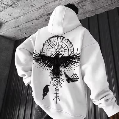 Men Long-sleeve Hooded Sweatshirt Autumn Winter Daily Outdoor Casual Street Fashion Sportswear