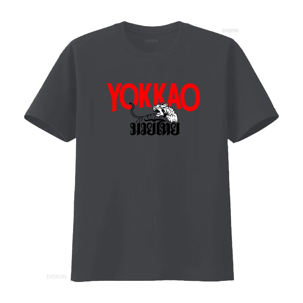 Yokkao Muaythai Kickboxing Unisexs White T Shirt Size S 5xl Vintage Casual Streetwear Slightly Soft Fashion Homme
