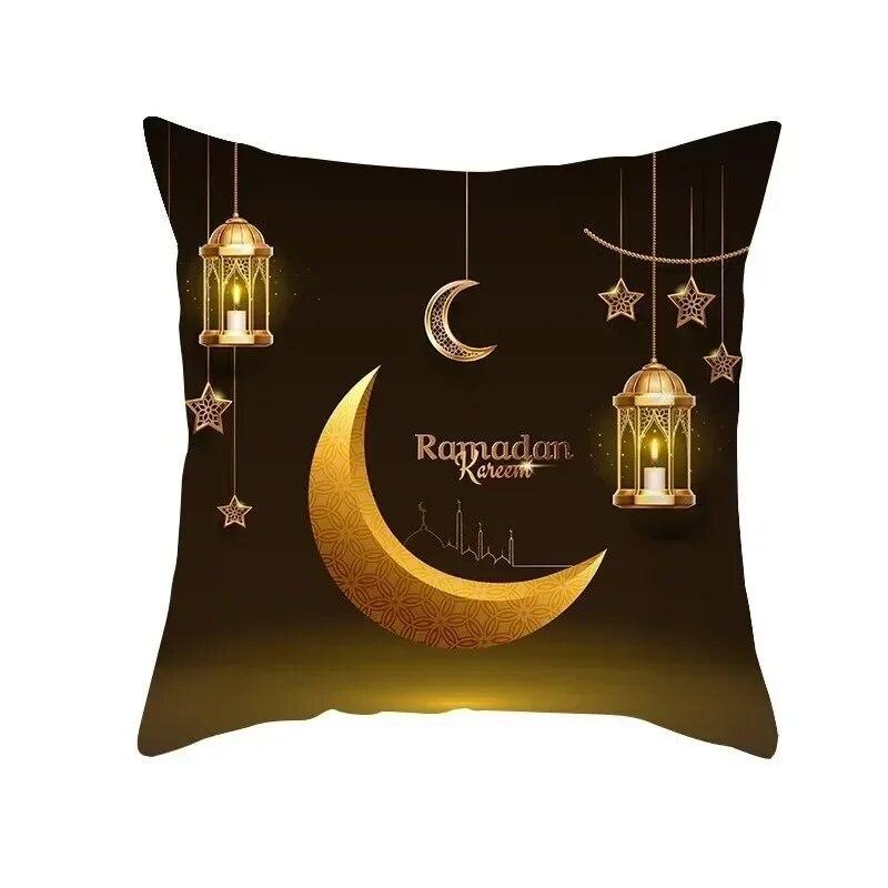 Eid Mubarak Decorative Cushion Cover Aid Ramadhan Decoration 2024 Islamic Muslim Decorative Ramadhan Eid Ramada Pillow Cover