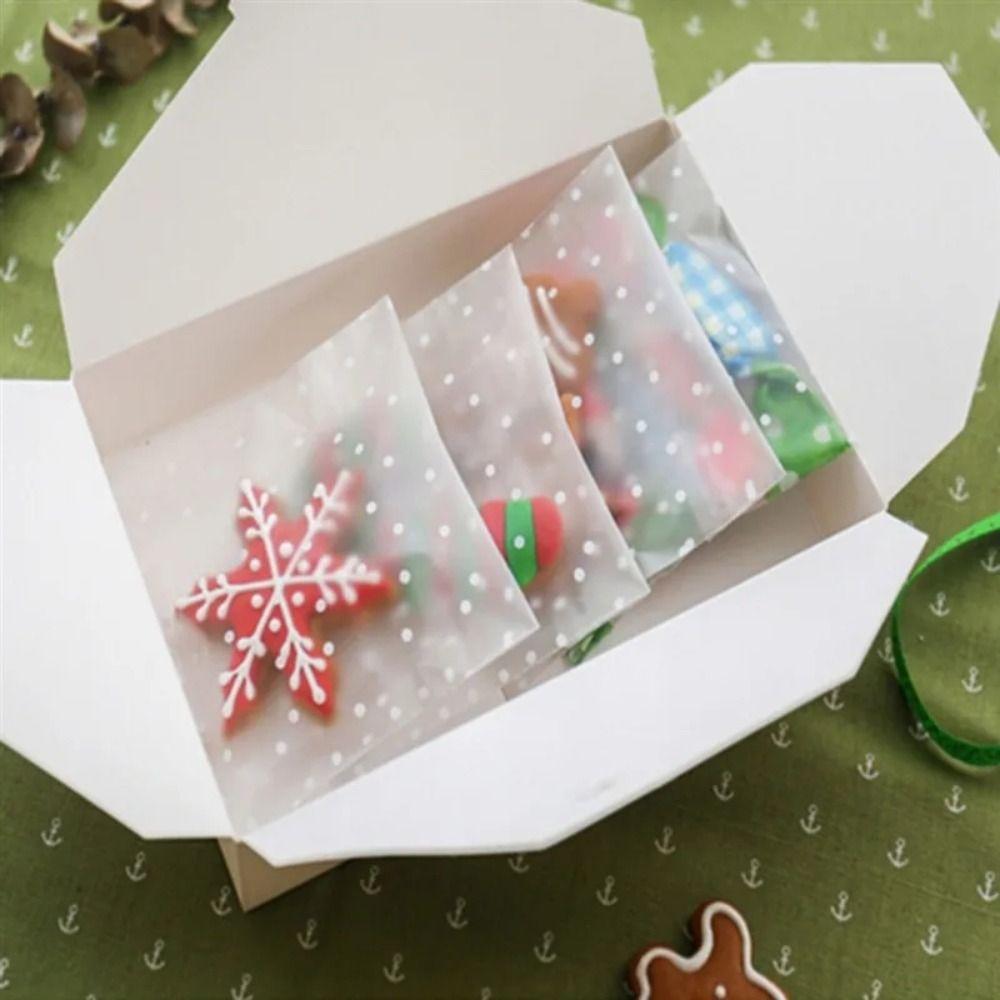 100pcs Transparent Cookie Bag Self-adhesive Gift Bag Party Candy Bag  Cookies Packing