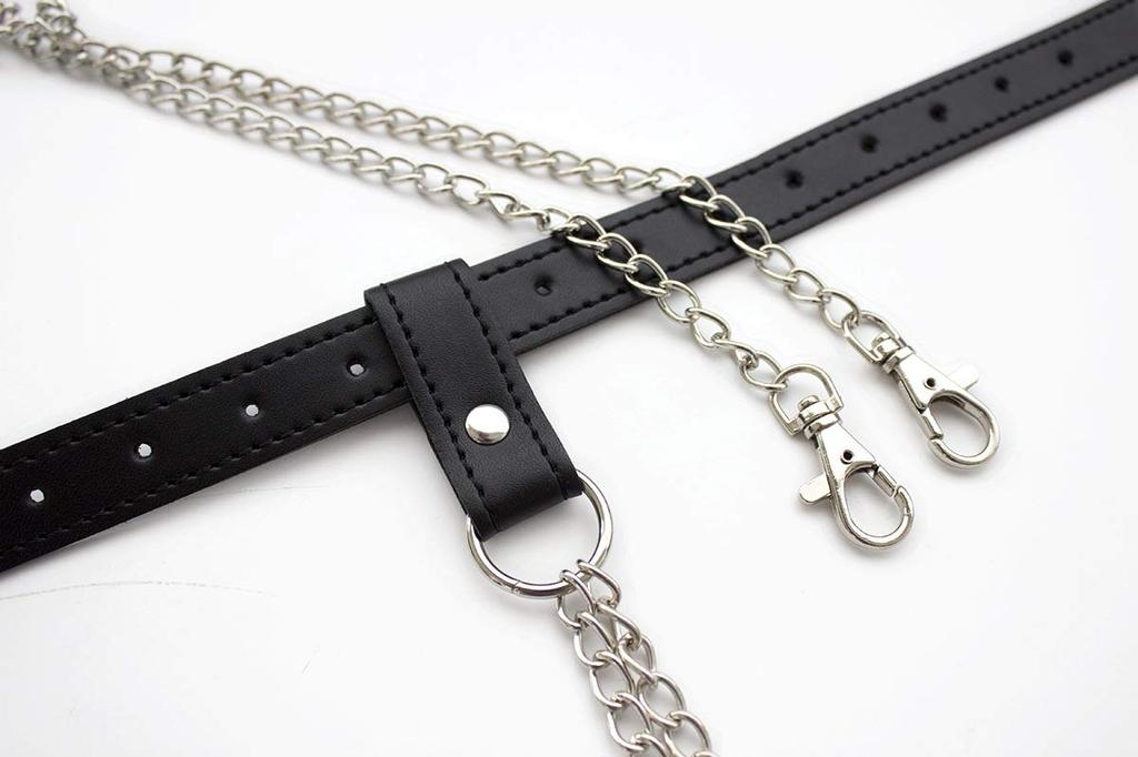 Chastity Belt for Women with Goods for Clitoris Training SM Chastity Adult SM Bondage Restraint Sexy Underwear for Slave Adjustable Chain, Women,