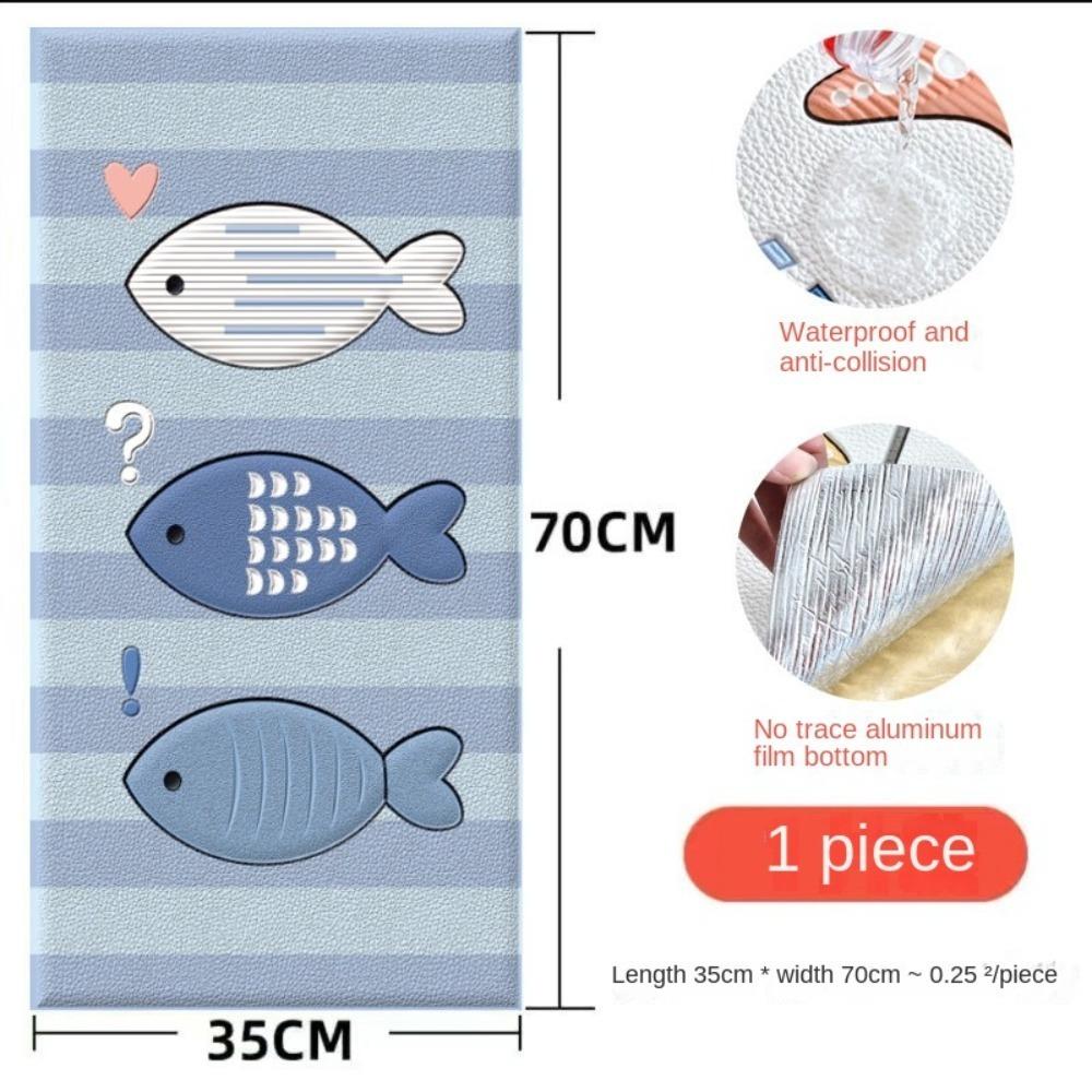 

Self-adhesive 3D Wall Sticker Anti-collision Wall Mat Pad New Soft Cushion Kids Bedroom 7