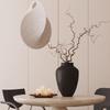Mid-Century Wabi-Sabi Black & White Ceramic Hydroponic Vase - Matte Finish for Retro Flower Arrangements