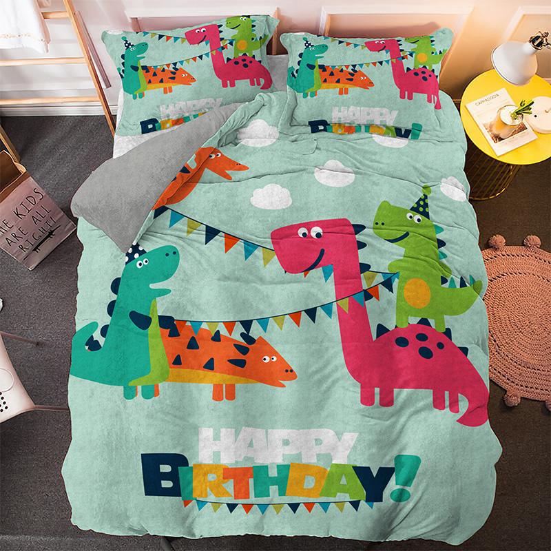 Cartoon Dinosaur Bedding Set Twin Queen King Animal Duvet Quilt Cover Pillowcase Jurassic World 2/3pcs Polyester Comforter Cover