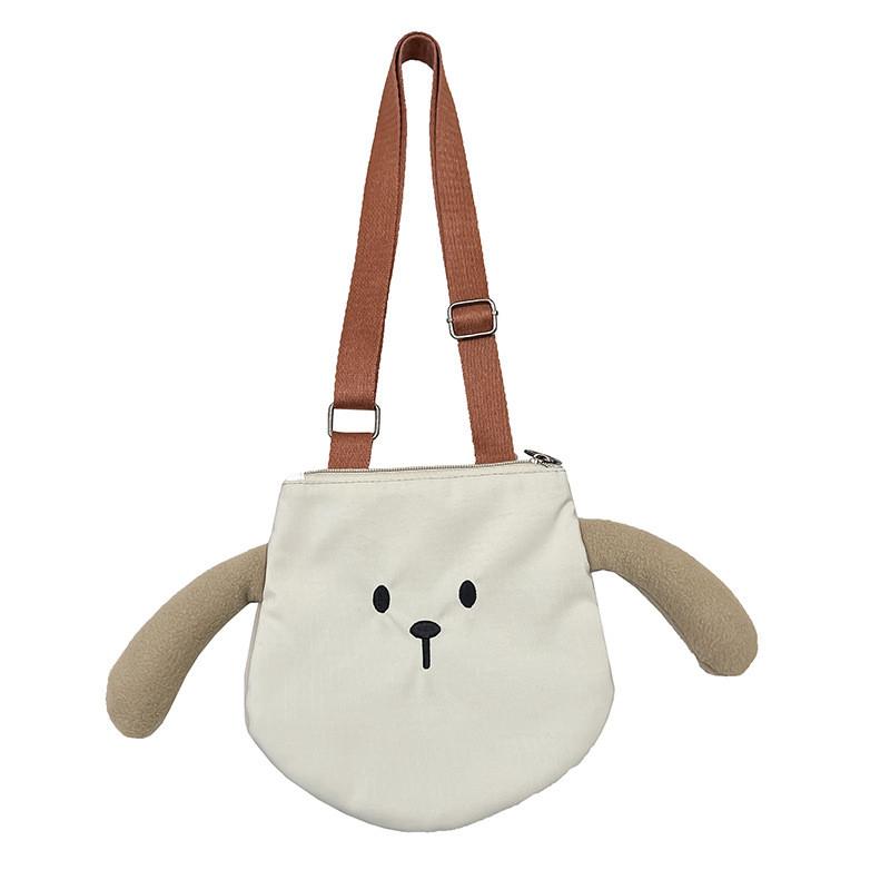 Child Canvas Bear Crossbody Bag With Reinforced Stitching For Kids Daily Use
