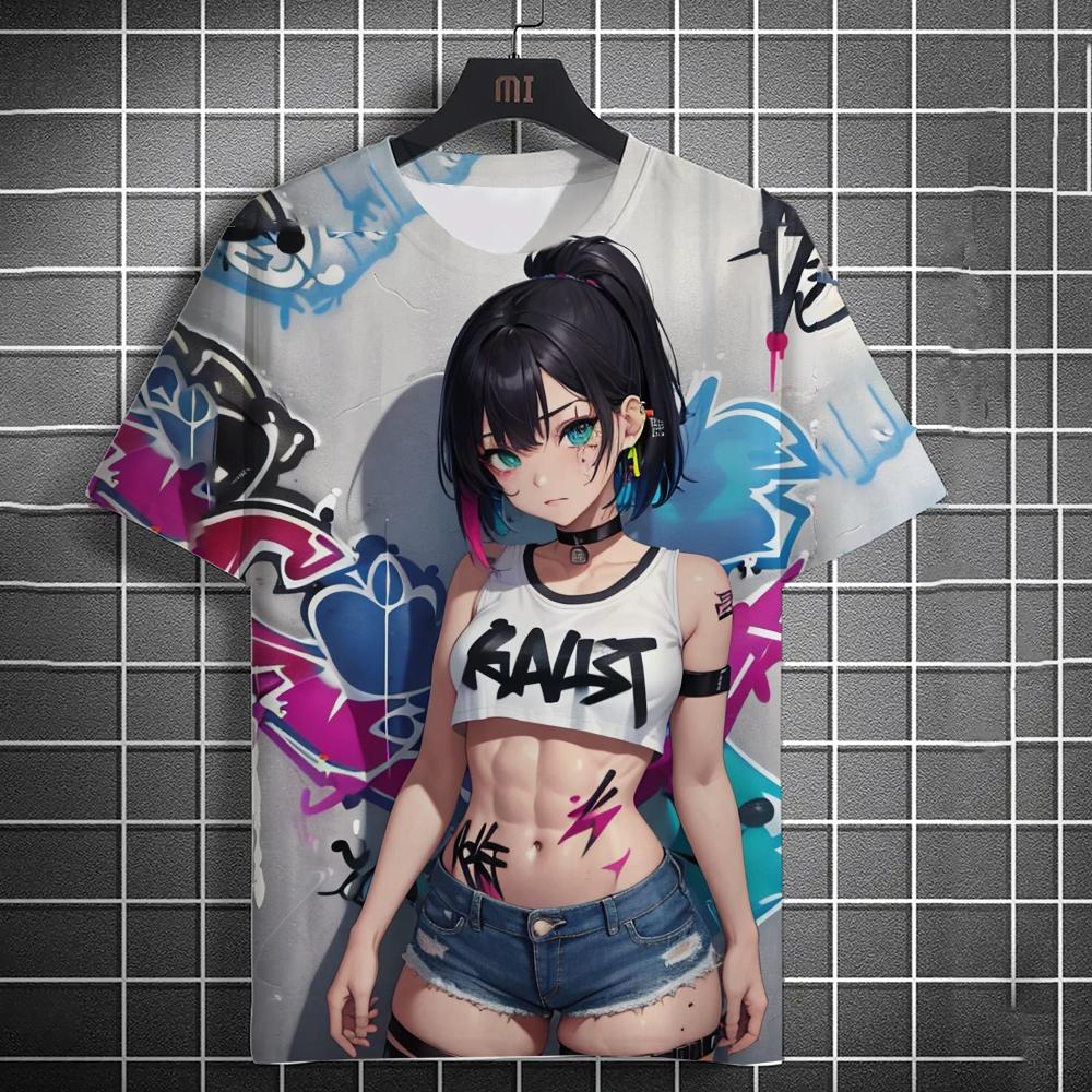 

2025 Men s T-Shirts Anime Character Tee 3D Sexy Beauty Print Graffiti Art Poster Style T Shirt Trend Streetwear Short-sleeve Top 4XL