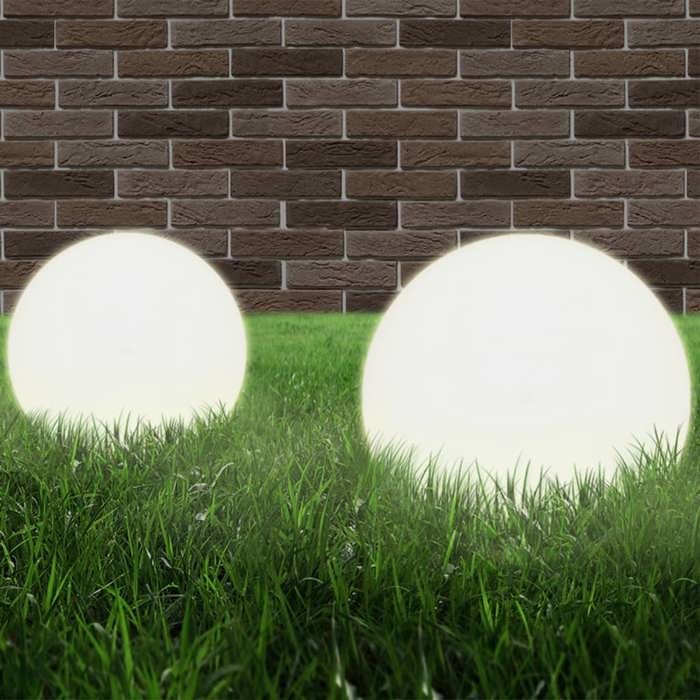 VidaXL 2x Lampe à LED sous Forme de Boule Sphérique Chemin Éclairage de Jardin 50656
