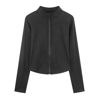 Breathable And Quick Drying Long Sleeved Yoga Suit For Women's Nude Fitness Jacket Training Outerwear Zipper Tight Running Sports Top