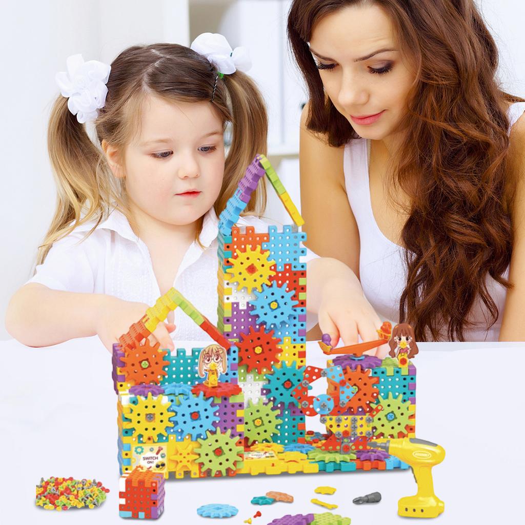 Electric DIY Educational Building Block, Mechanical Gear Linkage, Children's Educational Puzzle, Building Block Toy