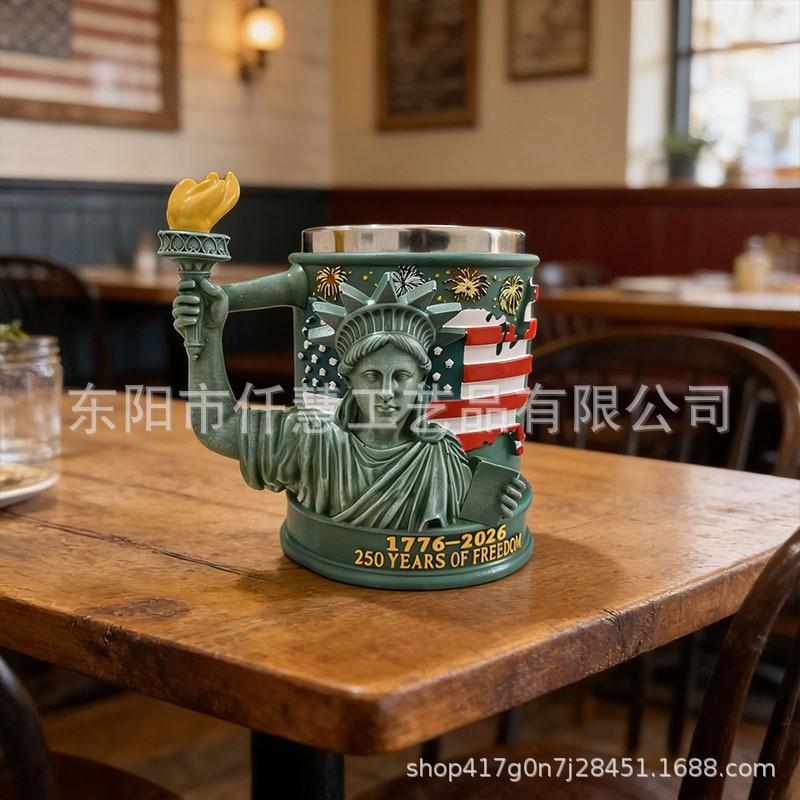 American Statue Of Liberty Torch Mug 304 Stainless Steel Water Cup