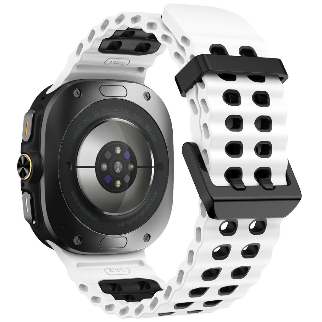 KALEBOL For Samsung Galaxy Watch Ultra 47mm Silicone Watch Band Dual Color Ocean Wrist Strap