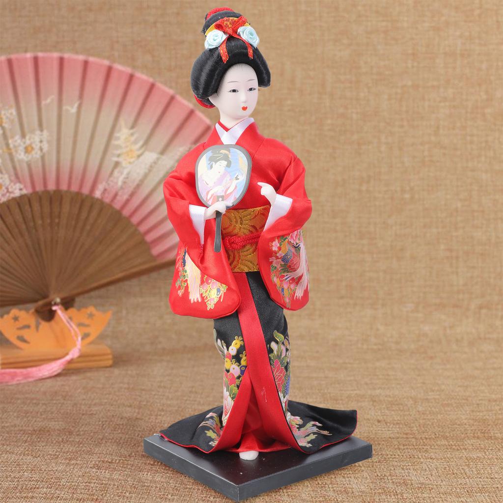 Handcrafts Geisha Kimono Dolls Tabletop Display Figurine Ornament for Japanese Themed Restaurants or Home Decors Gift