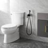 Matte Black Solid Brass (Copper Core) Handheld Bidet Sprayer - Wall-Mounted Health Faucet with Hose & Holder