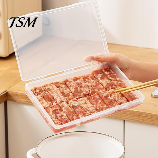 Gefrierschrank-Organizerbox Kühlschrank-Aufbewahrung mit Deckel Lebensmittelecht Transparent Gefrierbehälter für Fleisch Große Kapazität Multifunktional Gemüse Obst